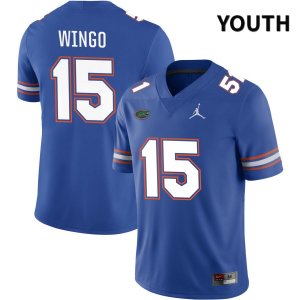 Youth Florida Gators #15 Derek Wingo NCAA Jordan Brand Royal NIL 2022 Authentic Stitched College Football Jersey VQP4562ZB